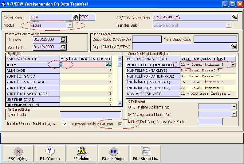 Ekran 19 : Fiş Data Transferi sayfası Ekran 19 daki bu işlemlerin sonunda Müstahsil Makbuzu Fatura Kayıtları yeni versiyona eksiksiz aktarılmış olur.