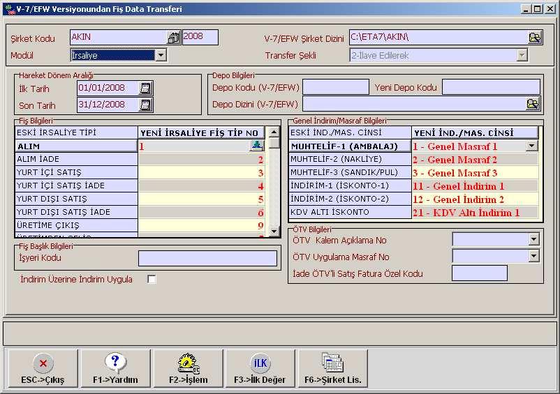 d. Đrsaliye Fiş Transferi Ekran 20 : Đrsaliye Fiş