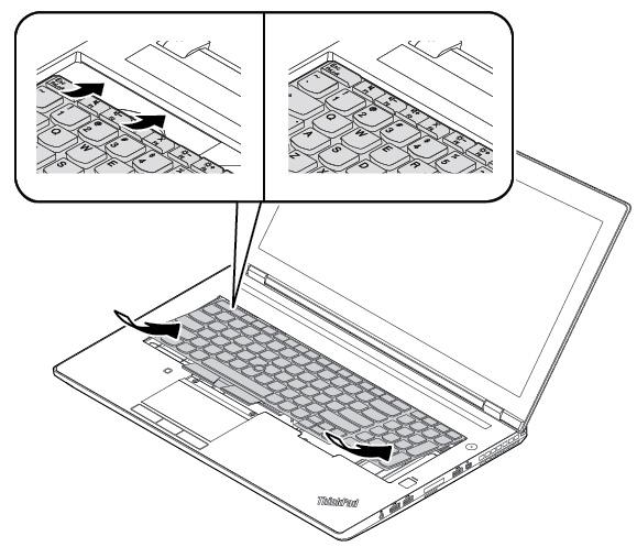 2. Klavyeyi takın. Klavyenin üst kenarının (ekrana yakın olan kenar) klavye çerçevesinin altında kaldığından emin olun. 3.