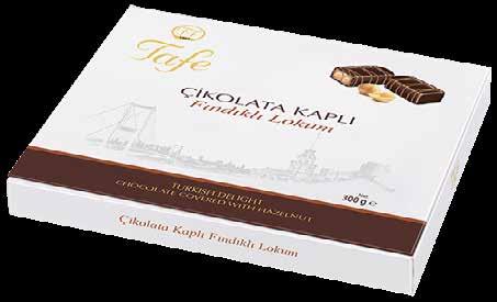 Net:300g ÇİKOLATA KAPLI FINDIKLI LOKUM CHOCOLATE COVERED TURKISH