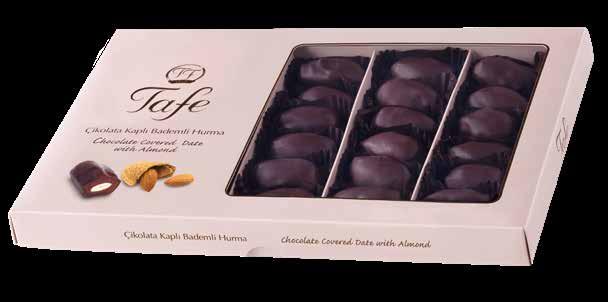 Net:340g ÇİKOLATA KAPLI BADEMLİ HURMA CHOCOLATE COVERED