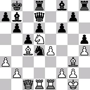 21 b4! Şah kanadındaki siyah kuvvetler mücadeleye henüz dahil olamamışken, piyon sürüşü daha da etkili bir şekilde uygulanıyor. d4-karesindeki atın boşta kalması ise, 17.