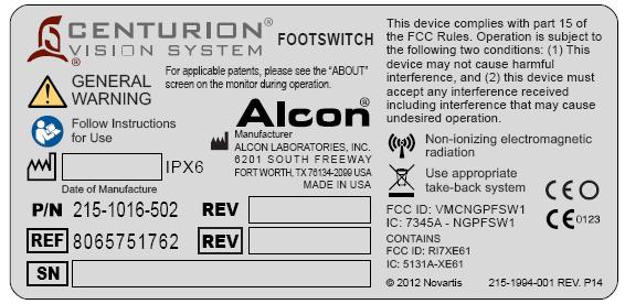 Centurion * Vision System üzerinde kullanılan etiketler burada