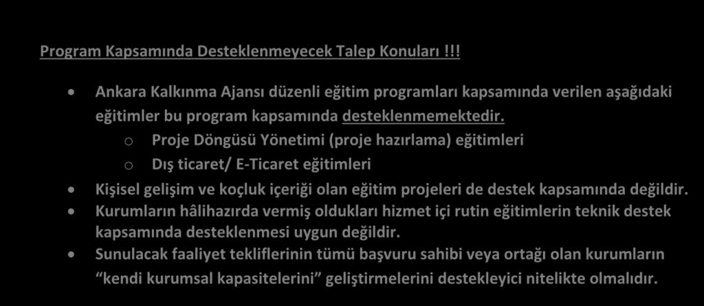 Öncelik 5: Bölgede potansiyel teşkil eden alan ve sektörlerde ihtisaslaşmanın sağlanması Öncelik 6: Ankara da kentsel tarımın geliştirilmesi Öncelik 7: Kırsal alanda çevre dostu uygulamaların