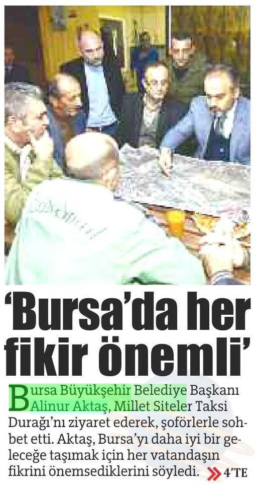 BURSADA HER FIKIR ÖNEMLI Yayın Adı : Bursa'da