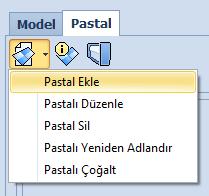 Yeni Pastal tablosu oluşturulacak pastal özelliklerine göre doldurulur. Pastal Bilgisi bölümüne; 1.