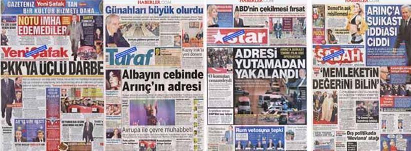Dönemin Başbakan Yardımcısı Bülent Arınç a yönelik suikast iddialarının gazetelere yansıması İsimsiz ihbarın söyledikleri şunlardı: Çukurambar da, Başbakan Yardımcısı Bülent