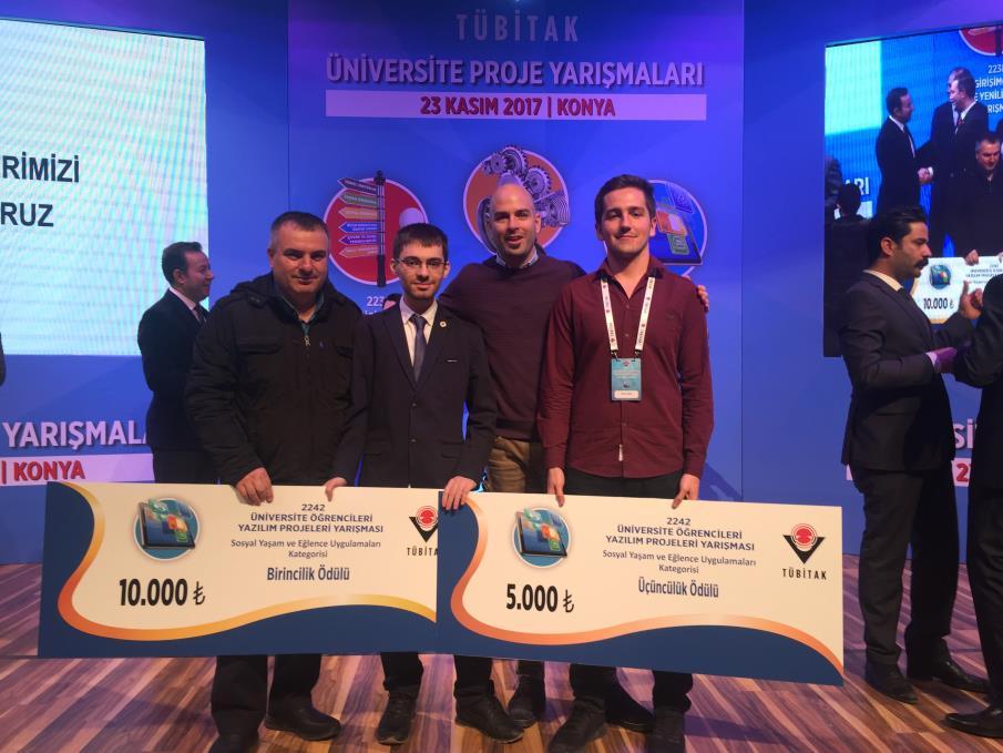 25) Adı/Name TÜBİTAK Üniversite Öğrencileri Yazılım Projeleri Yarışması, Türkiye Üçüncülüğü, 2017 TUBITAK Undergraduate Software Project Competition, Third Place Hasan SANLI, Yrd. Doç. Dr. M.