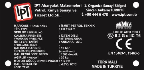 1.6.Etiket Önemli pompa fonksiyonlarında hasar ve hata Bakım ve servis çalışmalarında hata İnsan hayatının mekanik ve kimyasal tehlikelere maruz kalması Tehlikeli akışkan sızıntısı sonucu çevreye