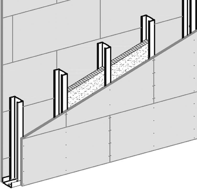 W111.tr Bölme Duvarlar Tek Profil - Tek kat AQUAPANEL Uygulama yönü Genişlik çeşidi Yatay AQUAPANEL Aks aralığı 60 cm Detay ölçek 1:5 Plan kesitler Montaj Dübeli İzobant / Akustik Macun Aquapanel İç