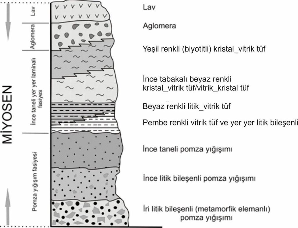 Altta yer alan Yeniköy Formasyonu ile geçişli olarak bulunur. Yer yer demirli alterasyon zonlarının yanında silisli zonlar ve kalın silis damarları içerirler. Şekil 4.