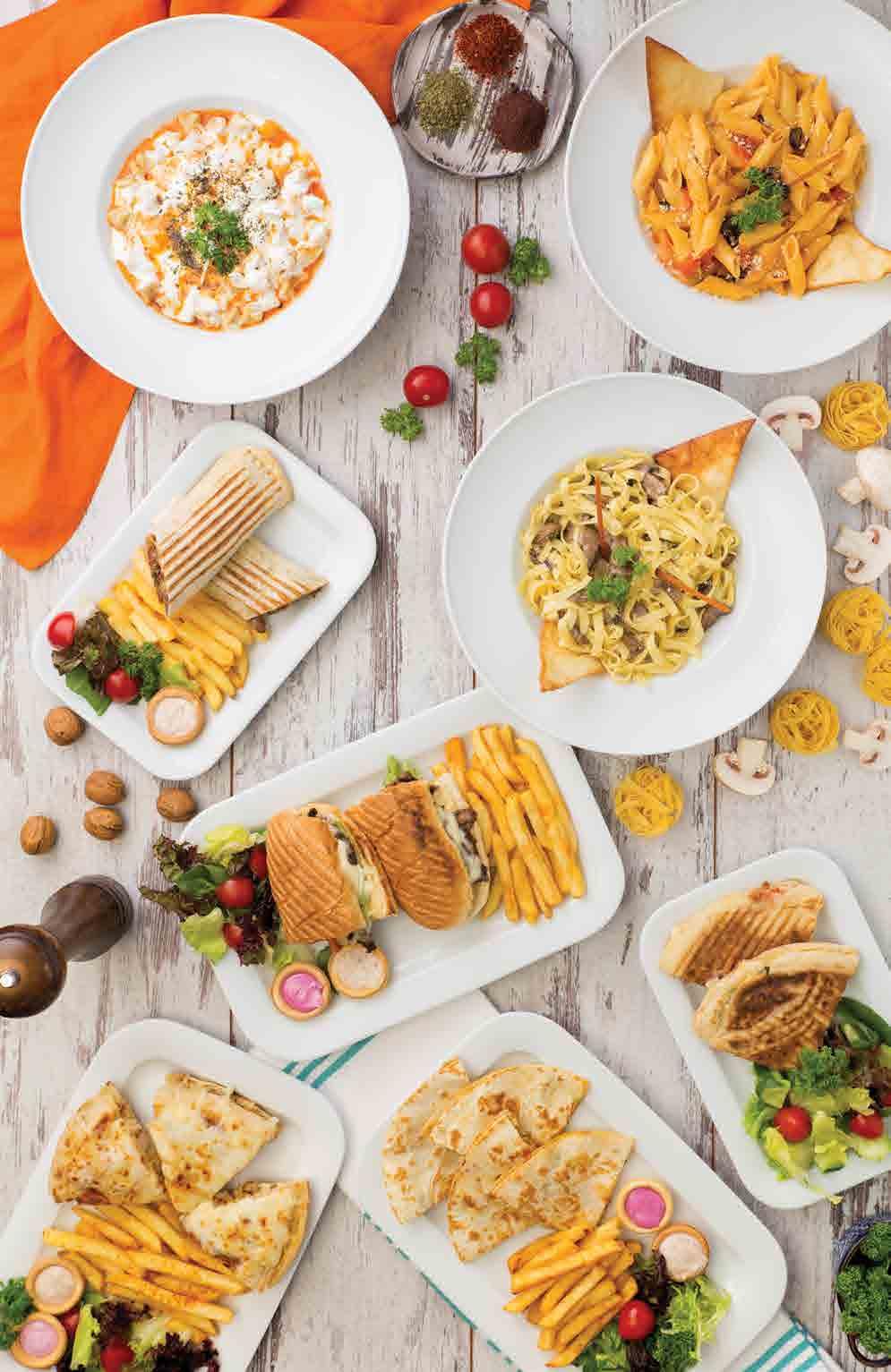 MAKARNALAR SANDVİÇLER Mantı Parmesan Peynirli Penne Arabiatta SPAGETTI NAPOLITEN Domatesli özel sos ile lezzetlendirilmiş spagetti ve kaşar peyniri.