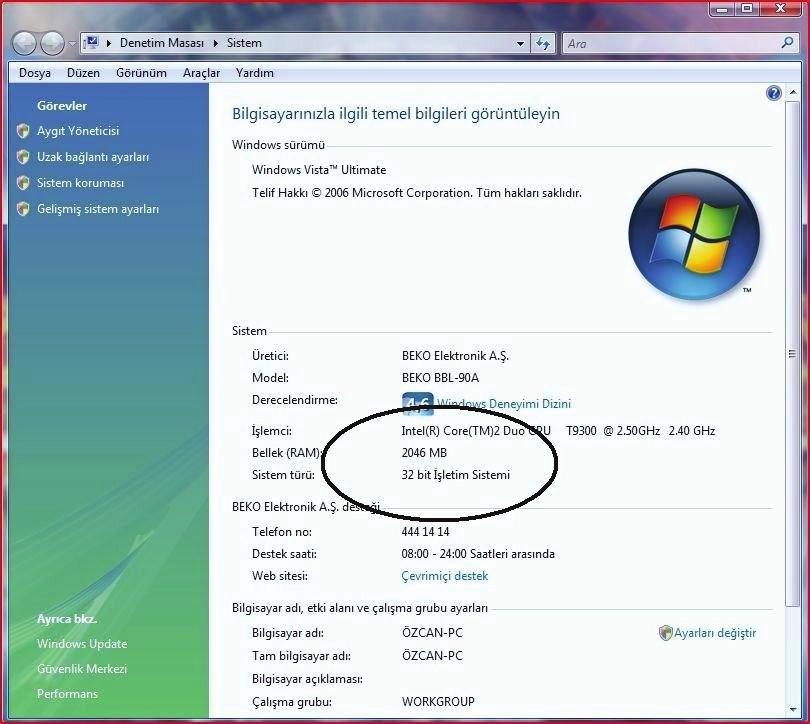 SORUN GİDERME Bellek Paylaşımı Not: Windows işletim sistemi altında toplam sistem belleğinizin boyutu, BIOS tan video bellek için ayrılan miktar kadar eksik görünecektir.