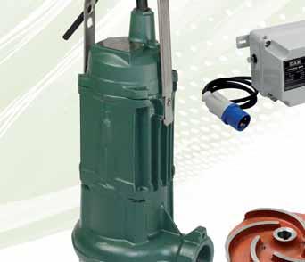 İDROFOR - POMPA SİSTEMLERİ FEKA - Atık Su Dalgıç Pompaları Pompa gövdesi, motor kaplaması, emme kapağı ve geri akışlı vortex çark döküm malzemedendir.