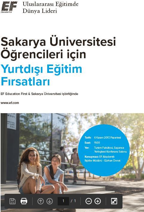 15 Yurtdışı Eğitim Semineri EF Akademik İlişkiler Müdürü Gürkan Donat tarafından Fakültemiz Konferans salonunda öğrencilerimize özel yurtdışı eğitim