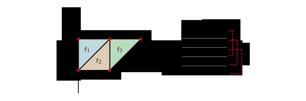 Poligonal Mesh Gösterimi - Üçgen Şeridi(Triangle Strip) Her üçgen kendisinden önceki üçgenle iki köşe paylaşır (ilk üçgen hariç) Köşe belleğinden ilk üç köşenin işlenmesiyle ilk üçgen(t1) render