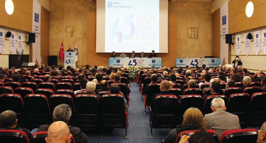 İnşaat Mühendisleri Odası 45. Olağan Genel Kurulu Tamamlandı İnşaat Mühendisleri Odası 45. Olağan Genel Kurulu, 25-27 Mart 2016 tarihlerinde, Ankara da yapıldı.