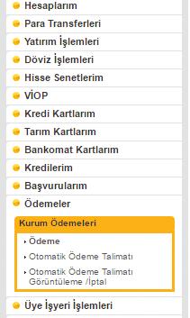 2 Sanal Kese ye yükleme nasıl yapılır? 3.2.1 İnternet Bankacılığı Vasıtası İle Sanal Keseye Para Yükleme Sanal Kese ye yükleme yine VakıfBank internet Şubesi nden ya da