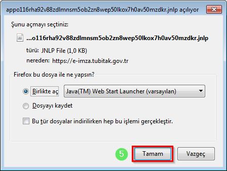 3- İndirilen dosya açılmak istendiğinde verilen java güvenlik uyarısını onaylayarak çalıştırınız.