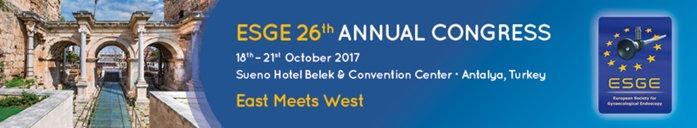 Avrupa Jinekolojik Endoskopi Kongresi (ESGE) 18-21 Ekim 2017 Tarihinde Antalya da Yapılacak.