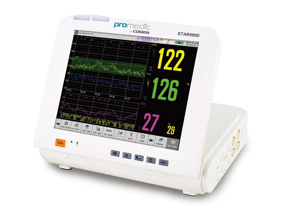 Fetal Monitörler STAR5000 Fetal & Anne Monitörü by 12 13 12,1 TFT dokunmatik, çok açılı ayarlanabilir ekran Gelişmiş ARM sistemi, upgrade ve bakıma uygun Standard ve Büyük Font parametre arayüzleri