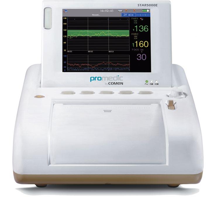 merkezi sistem Harici printera bağlanabilme olanağı 3 seviyede alarm sistemi Standard Konfigürasyon:FHR,TOCO,FM,AFM,Termal Yazıcı Opsiyonel Konfigürasyon: FHR2, Fetal Simulatör, Harici Yazıcı Sipariş