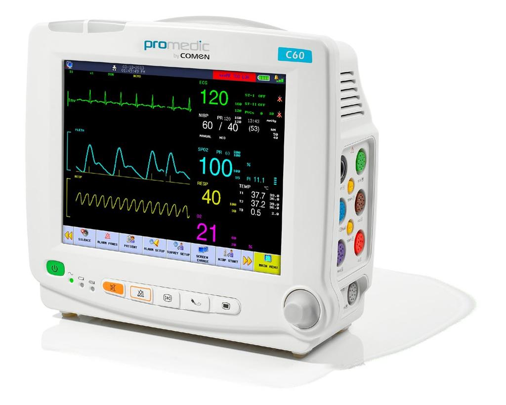 Hastabaşı Monitörleri C60 Özel Neonatal Monitörü by,4 TFT dokunmatik ekran Neonatal hastalara özel tasarım 4