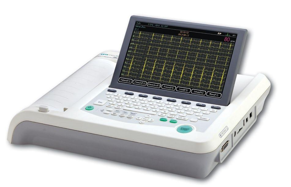 Hastabaşı Monitörleri PRMECG-3 EKG Cihazı - 3 Kanal / Konsol Tipi 12 Hafif ve kompakt tasarım Eş zamanlı 12 lead EKG görüntüleme Yazdırma modları: Otomatik, manuel ve ritim 00x40 TFT LCD renkli ekran