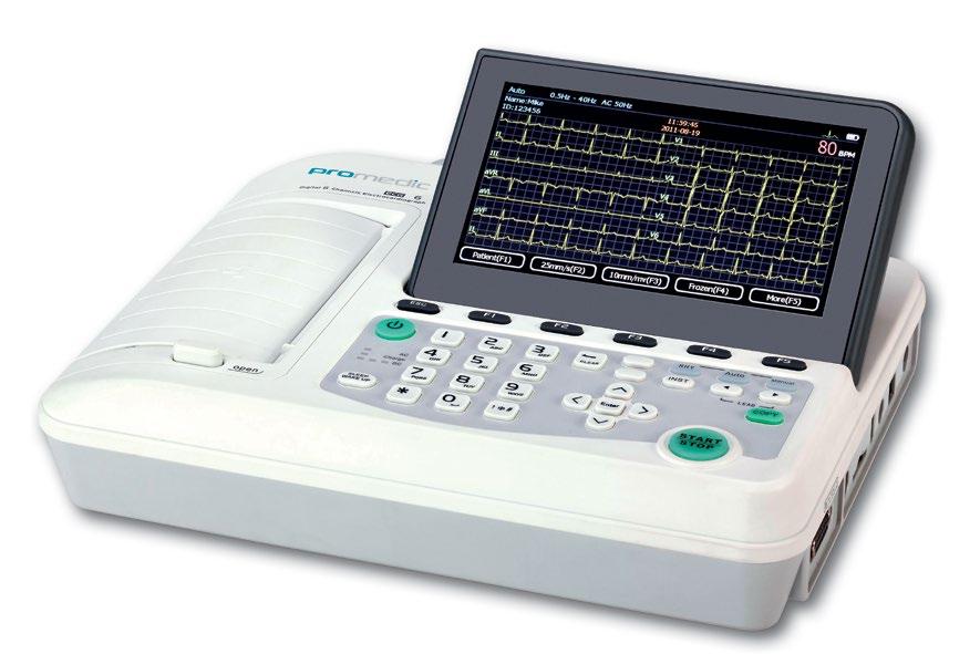 000 adet hasta kaydı Lead yerleşim şeması Gelişmiş filtreleme Opsiyonel: Bilgisayar yazılımı Sipariş Kodu: M06602 Ürün No: 66400512 PRMECG-6 EKG Cihazı - 6 Kanal / Konsol Tipi 12 Hafif ve kompakt