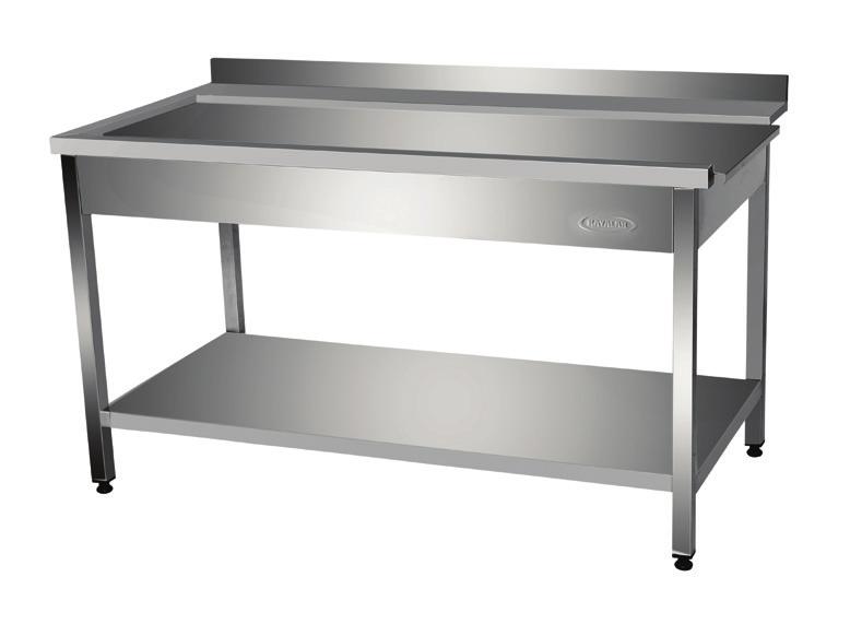 BULAŞIK MAKİNESİ ÇIKIŞ TEZGAHI OUTLET TABLE Paslanmaz çelik saçtan imal edilmiştir Eviye 500x400x250 mm ölçülerindedir. Ayarlanabilir ayaklıdır sheet.