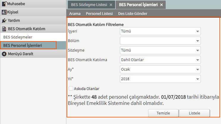 **DES Entegrasyonu yapılmadan önce Luca Muhasebe Yazılımı Personel işlemlerinde lütfen altta yer alan bilgilerin doğruluğunu kontrol ediniz.