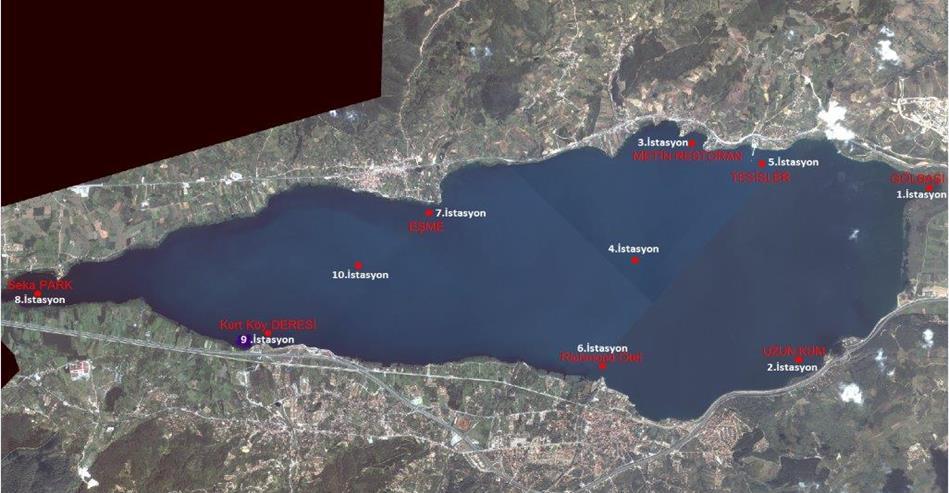 2017 Tamamlandı Yöntem/Ana İş Paketleri Sapanca gölü ve havzasını temsil edecek numune alma istasyonlarının belirlenmesi, Sapanca gölünden, gölü besleyen yan derelerden, göl sedimentinden, göl