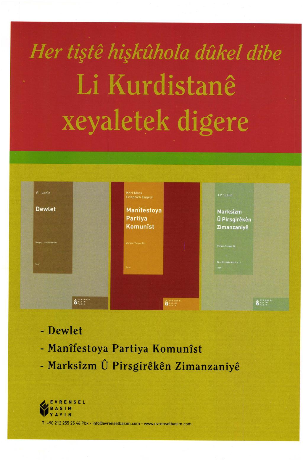 Her tişte hişkuhola dukel dibe Li Kurdistane xeyaletek digere - Dewlet - Manifestoya Partiya Komunist - Marksizm O