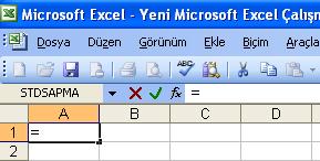 Formül Hazırlama ve Kullanma: Formül girişleri formül çubuğundan yapılmalıdır.