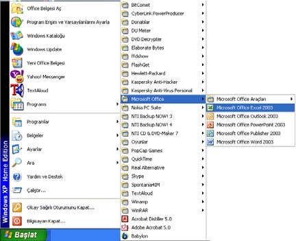 Excel Nasıl Başlatılır? 1.