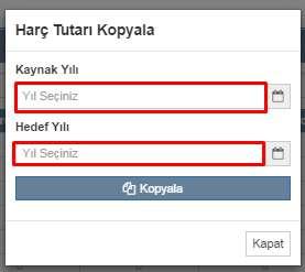 4.6.1.1.HARÇ İŞLEMLERİNDE HARÇ TUTAR KOPYALAMA NASIL YAPILIR? Harç tutarı kopyala butonu ile harç tutarlarınızı kopyalayabilirsiniz.