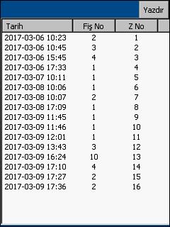 9.2.1.2.6. X Raporu Günlük Bu menüye Yönetici İşlemleri/Raporlar/EKÜ Raporları/X Raporu Günlük yolu izlenerek ulaşılabilir.