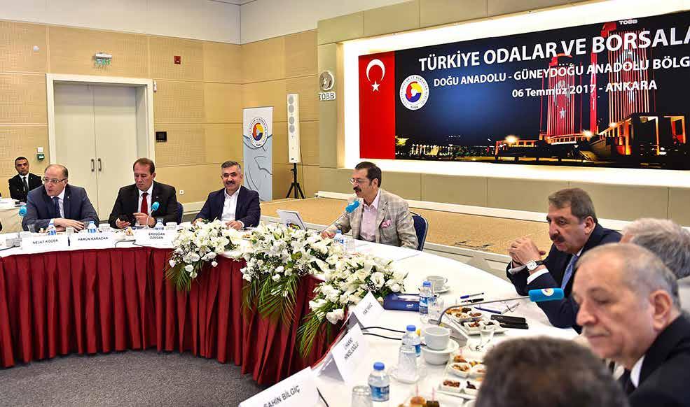 n 06 Temmuz 2017 tarihinde, Türkiye Odalar ve Borsalar Birliği Bölge Toplantıları, Doğu ve Güneydoğu Anadolu bölgeleri ile başlamıştır. TOBB Başkanı M.