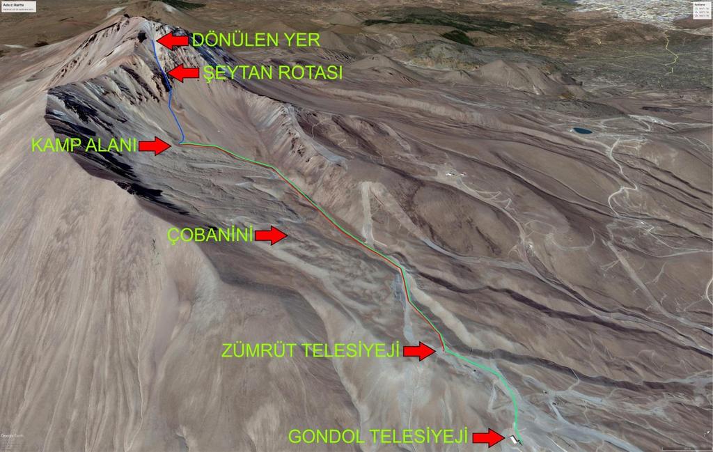 taşı Geneli kar, yer yer otlu taşlı ve karlı mix yüzeyler Mola taşı Rota Tarifi Erciyes kayak merkezindeki gondol telesiyejinden inip zümrüt telesiyejine