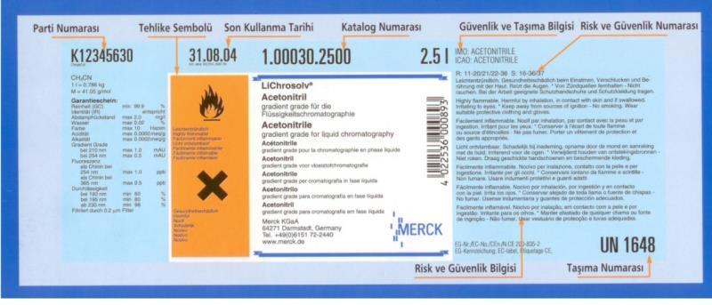 12 KİMYASAL MADDE ŞİŞELERİNİN TANITIM ETİKETLERİ VE ÖZELLİKLERİ ETİKETLERDEN ELDE EDİLEBİLECEK BİLGİLER Etiketler genel bir standarta göre düzenlenmektedir.