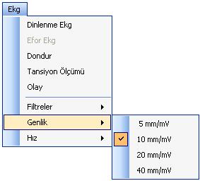 7.3.16. Şebeke Filtresi Bu komut kayıt sırasında şebeke filtresi uygulamak/kaldırmak amacıyla kullanılır.