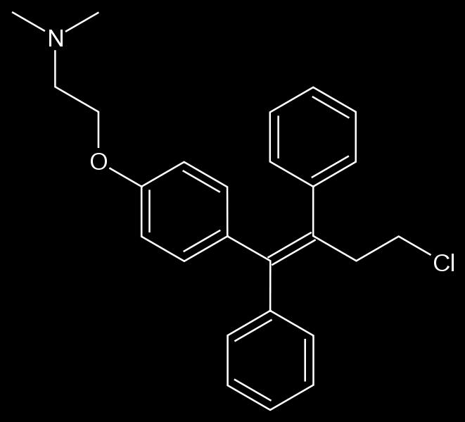 Toremifen Fareston (Z)1-[(p-dimetilaminoetoksi)fenil]-1,2-difenil-2-(2-kloroetil)etilen Selektif