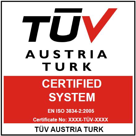 TÜV AUSTRIA TURK CERTIFIED PRODUCT TÜV AUSTRIA TURK TESTED PRODUCT TÜV