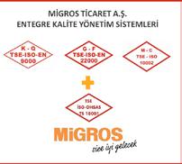 36 Migros, 2016 yılında sürdürülebilirlik çalışmalarıyla birlikte çevre yönetimi çalışmalarını da kalite yönetim sistemlerine taşıyarak, TS EN ISO 14001 Çevre Yönetim Sistemi belgesini almayı