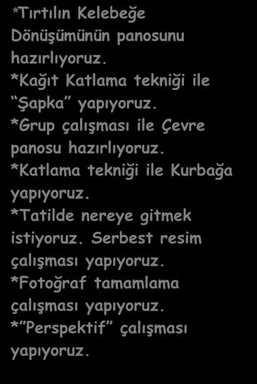 Beyin fırtınası 5 YAŞ HAZİRAN 2018 EĞİTİM PROGRAMI *Tırtılın Kelebeğe