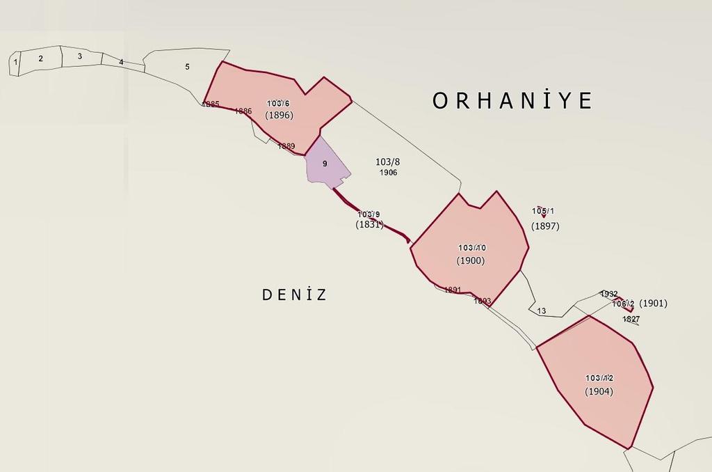 DEĞİŞEN PARSEL NUMARALARI 7.2.2. Değerleme Konusu Gayrimenkulün Takyidat Bilgileri Muğla İli, Marmaris Tapu Sicil Müdürlüğü nde 13.03.