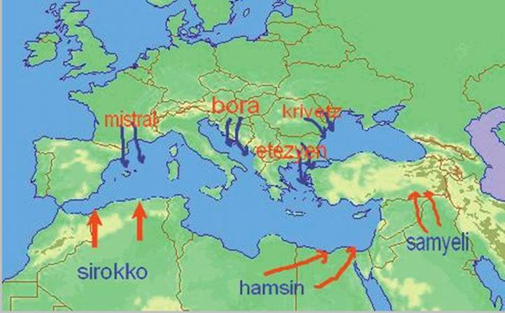 Türkiye de, kışın etkili olan rüzgarlar; çoğunlukla Sibirya yüksek basınç sistemine bağlı olarak meydana gelir.