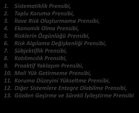 RİSK YÖNETİM PROSESİ (SÜRECİ) Kontrol Önlemlerinde Prensipler 1. Sistematiklik Prensibi, 2. Toplu Koruma Prensibi, 3. İlave Risk Oluşturmama Prensibi, 4. Ekonomik Olma Prensibi, 5.