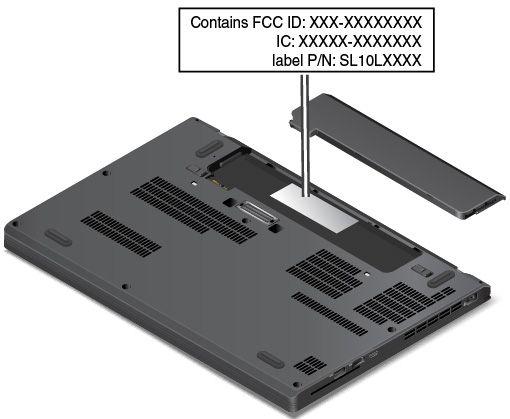 Bu etiketin içeriği, bilgisayarınızla birlikte gelen kablosuz modüllere göre değişiklik gösterir: Önceden takılmış kablosuz modülü için bu etiket, Lenovo tarafından takılmış olan kablosuz modülün