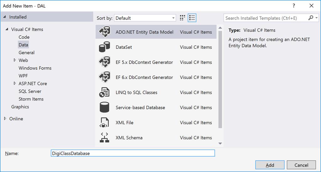 Veri tabanımızı daha önceden SQL Server tarafında oluşturduğumuz için modelleri